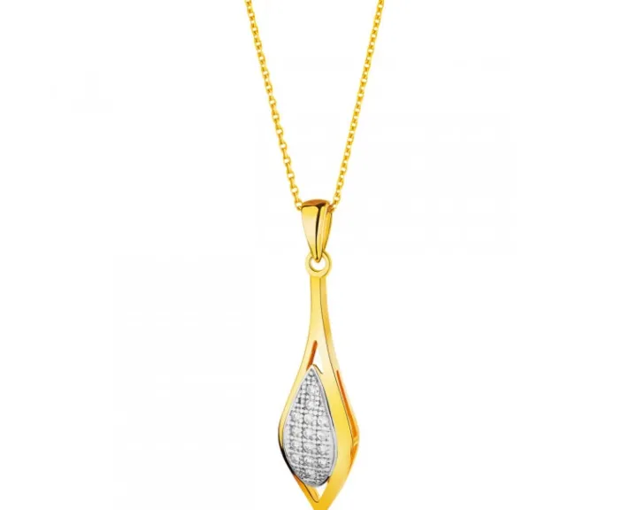 Złota zawieszka z cyrkoniami