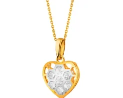 Złota zawieszka z cyrkoniami - serce
