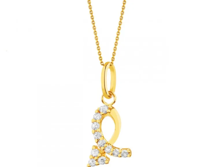 Złota zawieszka z cyrkoniami