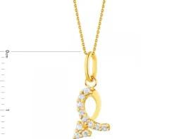 Złota zawieszka z cyrkoniami