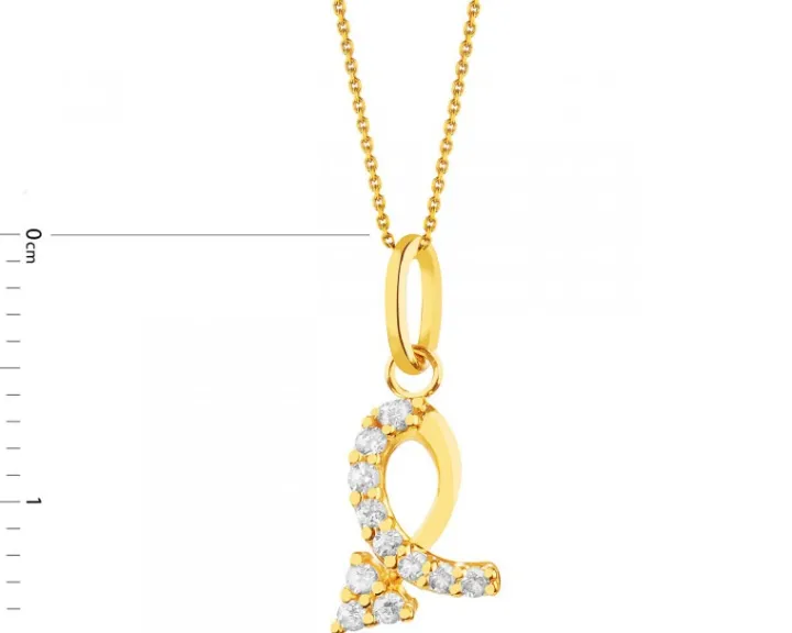 Złota zawieszka z cyrkoniami