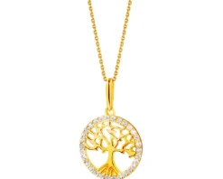 Złota zawieszka z cyrkoniami - drzewko