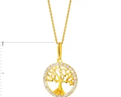 Złota zawieszka z cyrkoniami - drzewko