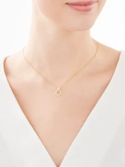 Złota zawieszka z cyrkoniami