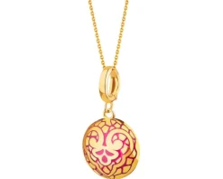 Złota zawieszka z emalią