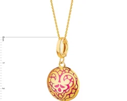 Złota zawieszka z emalią