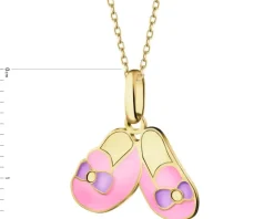 Złota zawieszka z emalią - buciki