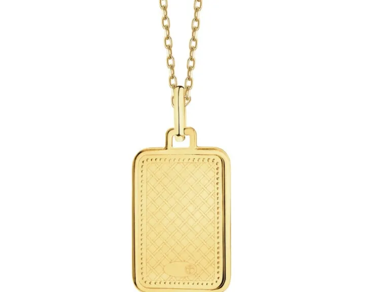 Złota zawieszka z emalią - medalik z wizerunkiem Chrystusa