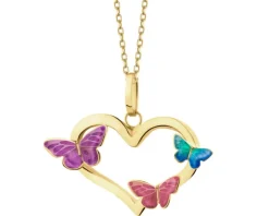 Złota zawieszka z emalią - motyle