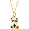Złota zawieszka z emalią - miś panda