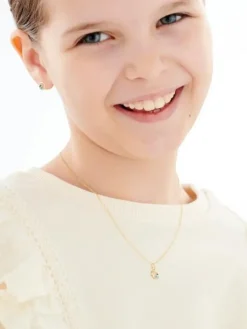 Złota zawieszka z emalią - serce, biedronka