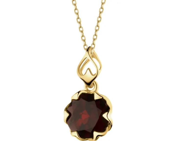 Złota zawieszka z granatem