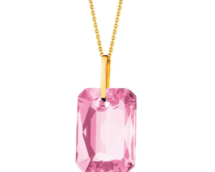 Złota zawieszka z kryształem syntetycznym