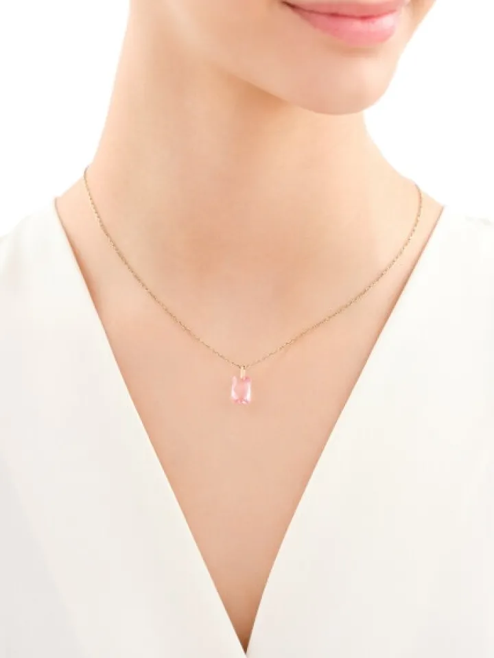 Złota zawieszka z kryształem syntetycznym