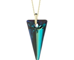 Złota zawieszka z kryształem syntetycznym