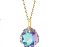 Złota zawieszka z kryształem syntetycznym