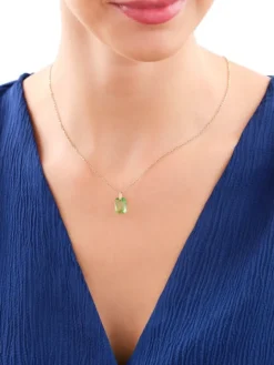 Złota zawieszka z kryształem syntetycznym