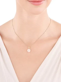 Złota zawieszka z kwarcem