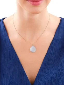 Złota zawieszka z kwarcem