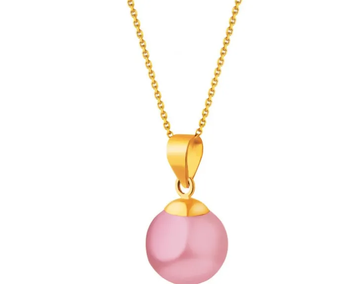 Złota zawieszka z kwarcem syntetycznym