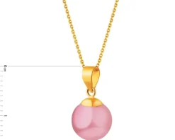 Złota zawieszka z kwarcem syntetycznym