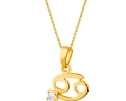 Złota zawieszka z  opalem - Rak