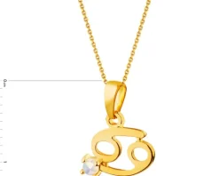 Złota zawieszka z  opalem - Rak