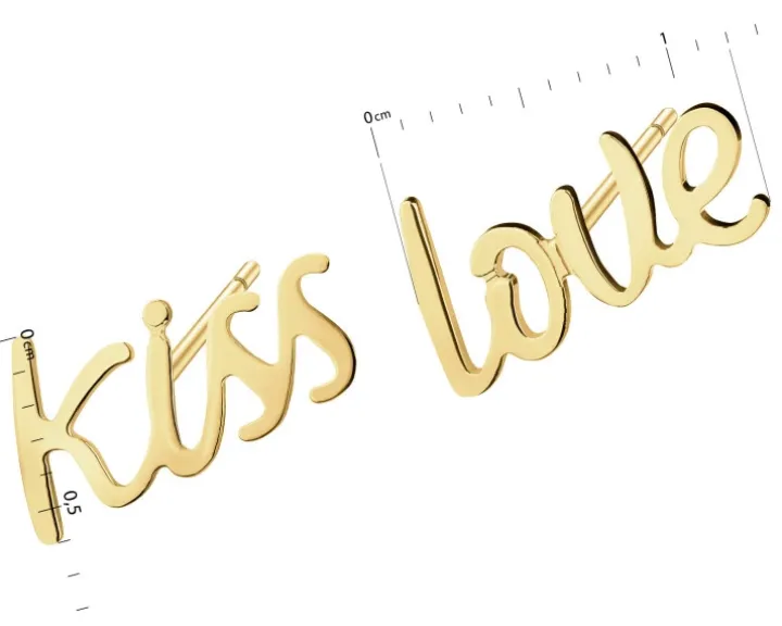 Złote kolczyki - kiss love