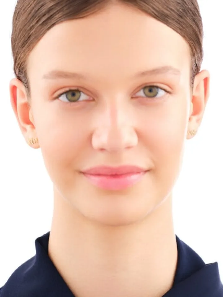 Złote kolczyki - kiss love