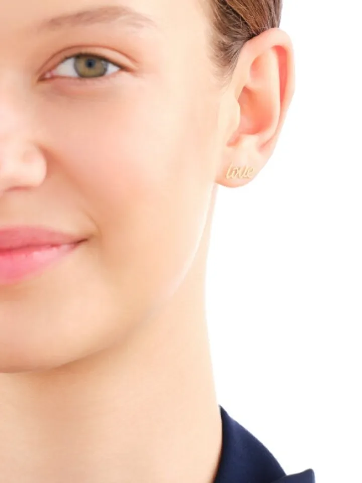 Złote kolczyki - kiss love