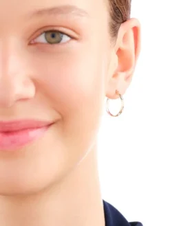 Złote kolczyki - koła, 18 mm