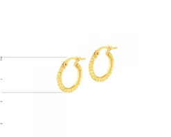 Złote kolczyki - koła, 16 mm