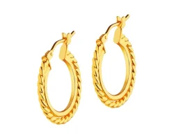 Złote kolczyki - koła, 19 mm