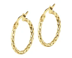 Złote kolczyki - koła, 18 mm