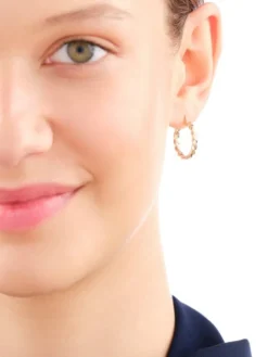 Złote kolczyki - koła, 18 mm