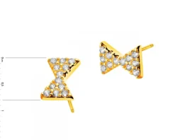 Złote kolczyki - kokardki