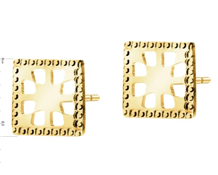 Złote kolczyki - kwadraty