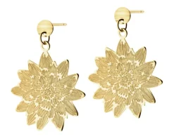 Złote kolczyki - kwiaty