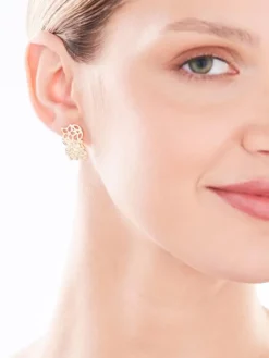 Złote kolczyki - kwiaty