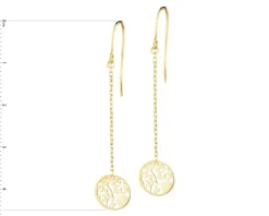 Złote kolczyki - kwiaty