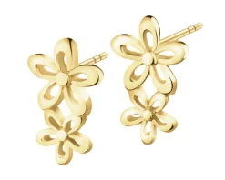 Złote kolczyki - kwiaty