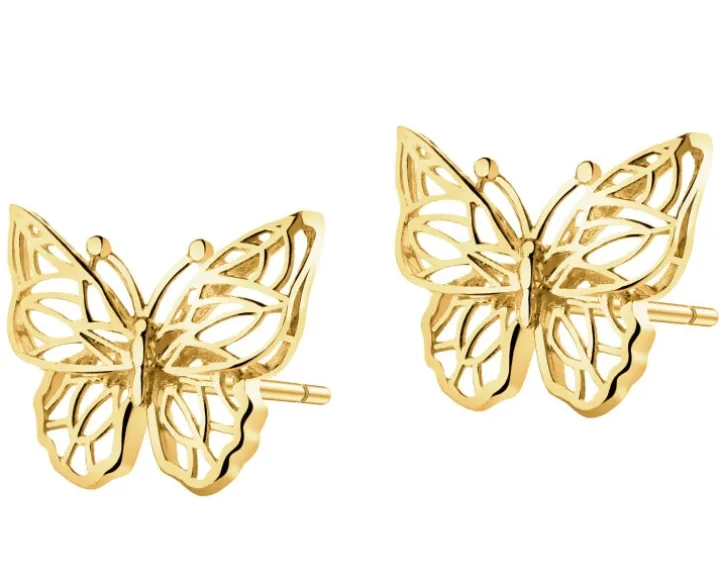 Złote kolczyki - motyle
