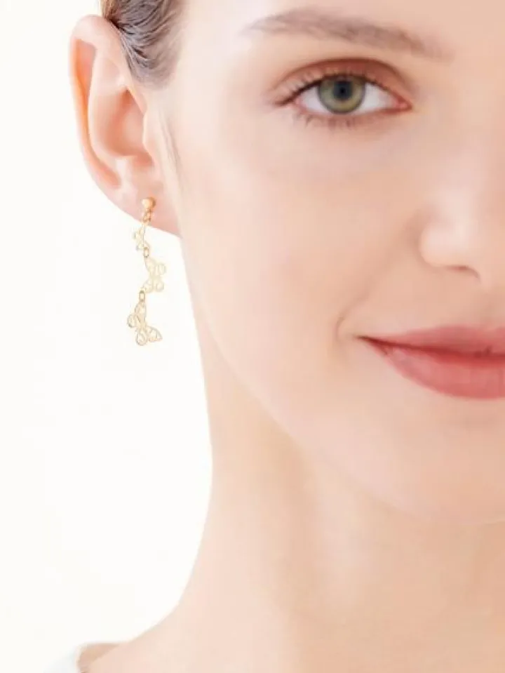 Złote kolczyki - motyle