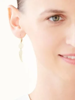 Złote kolczyki - rozety, skrzydła