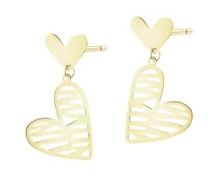 Złote kolczyki - serca