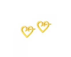 Złote kolczyki - serca