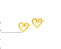 Złote kolczyki - serca