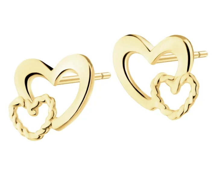 Złote kolczyki - serca