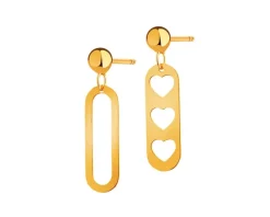 Złote kolczyki - serca