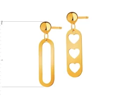 Złote kolczyki - serca